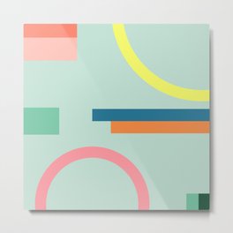 Modern Geometric 71 Metal Print | Rainbow, Graphicdesign, Curated, Abstract, Minimalist, Colorful, Pastel, Retro, Bold, Digital 