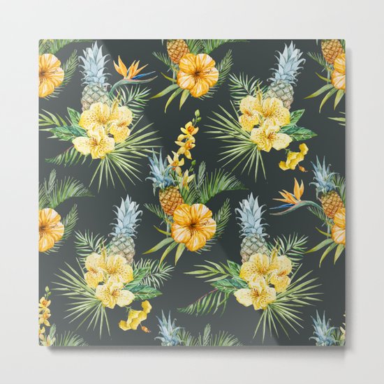 Pineapple Pattern 03 Metal Print