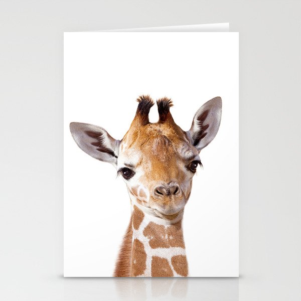 Baby Giraffe, Safari Animals, Kids Art, Baby Animals Art Print By Synplus Stationery Cards