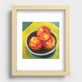 Three Peaches in a Bowl Recessed Framed Print