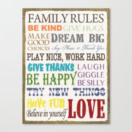 Family Rules Canvas Print