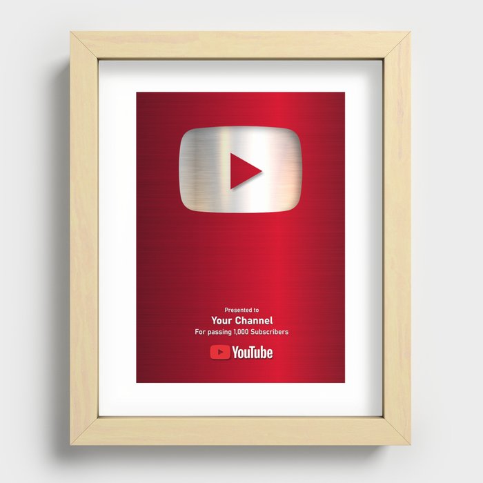 **Please contact me** YouTube Award Plaque with the Red Creator Play Button for your You Tube