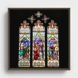 Cathedral Stained Glass 3 Framed Canvas