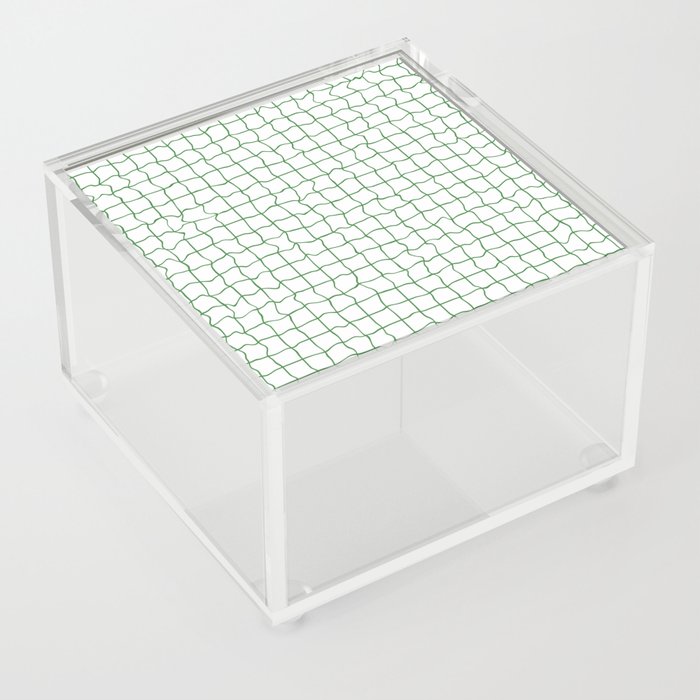 Green minimal geometrical liquid square pattern Acrylic Box