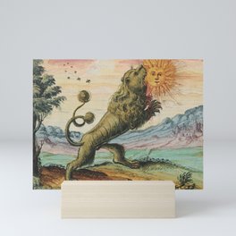 The Lion Eating The Sun Antique Alchemy Illustration Mini Art Print