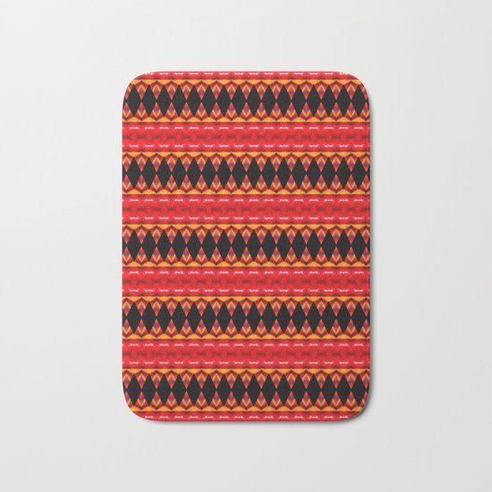 Black Diamonds on red Bath Mat