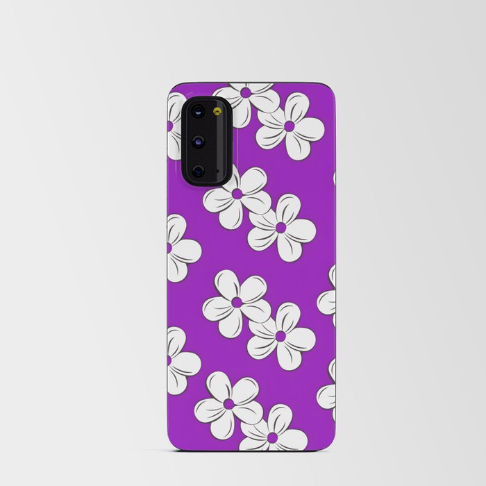 Flower Pattern On Purple Background Android Card Case