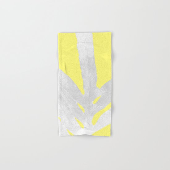 Green Fern on Lemon Yellow Inverted Hand & Bath Towel