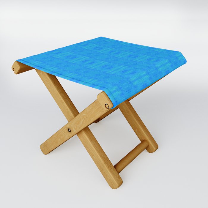  abstract pattern with gouache brush strokes in blue colors Folding Stool