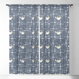 Bird And Flower By SalsySafrano. Sheer Curtain