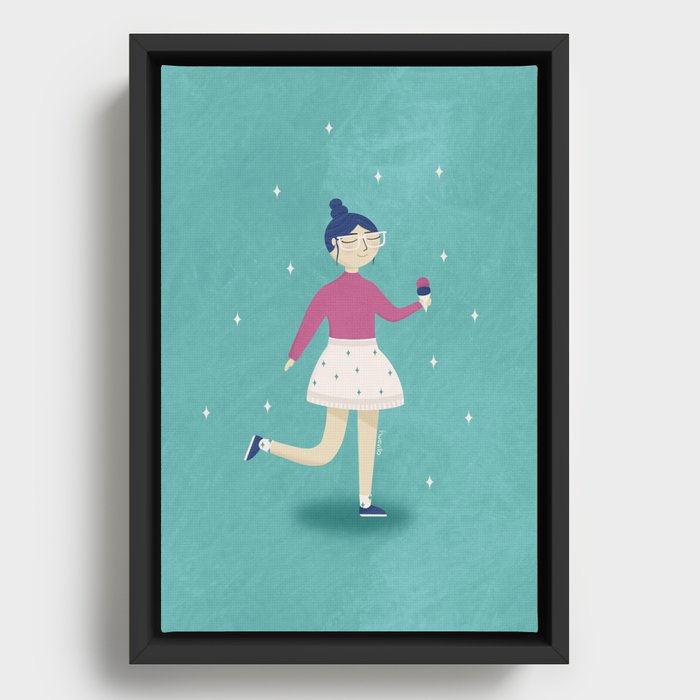 Ice Cream Walk Framed Canvas