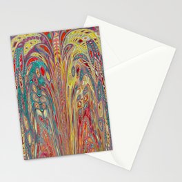 Kaleidoscopic Surrealistic Pattern In Multi Color Stationery Card
