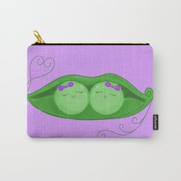 Two Peas in a Pod Carry-All Pouch | Purple, Twopeasinapod, Peapod, Bestfriends, Mom, Sister, Green, Cute, Pod, Drawing 