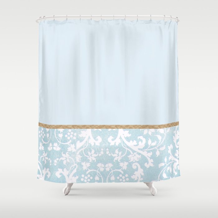 Duck Egg Blue Porcelain Fl Shower Curtain