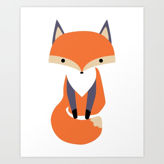 Little Fox Illustrion Art Print
