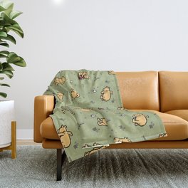 Sage Classic Pooh Pattern Throw Blanket