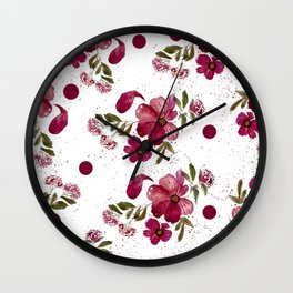 Floral artwork Wall Clock