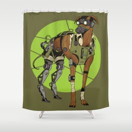 Greyhound Dog Cyborg Shower Curtain