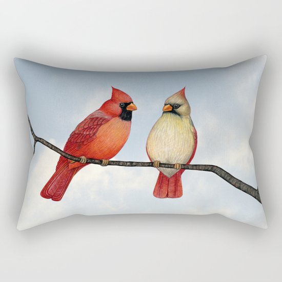 cardinal couple Rectangular Pillow