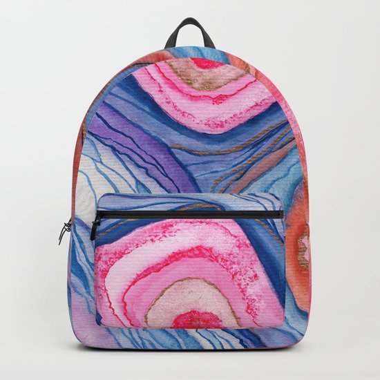 AGATE Inspired Watercolor Abstract 04 Backpack