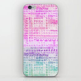 pink and light green ombre ink marks hand-drawn collection iPhone Skin