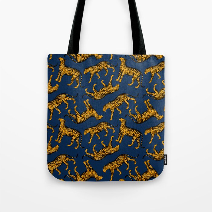 Tigers (Navy Blue and Marigold) Tote Bag