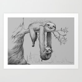 Sloth Swing Art Print