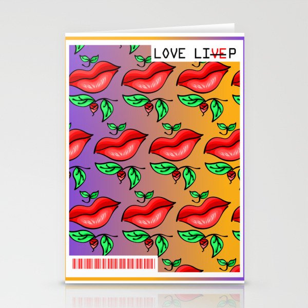 Love Lips Illustration Stationery Cards