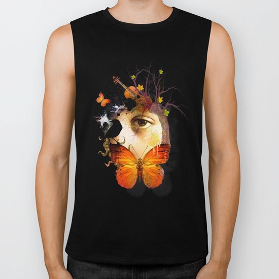 fluttery abstract Biker Tank