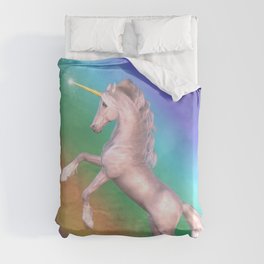Rainbowdreams White Beauty Unicorn Duvet Cover