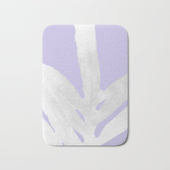 Green Fern on Lavender Inverted Bath Mat