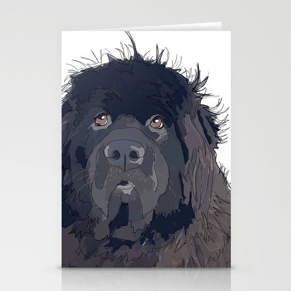 Newfoundland Dog (black) Stationery Cards