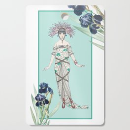 Woman Fine Art - Fashion Style - Iris Flower Cutting Board