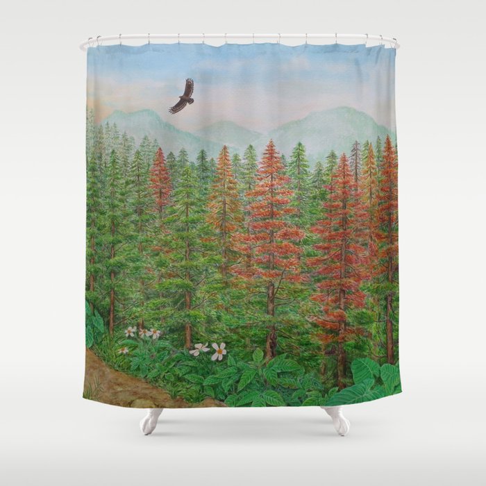 A Day of Forest(8). (coniferous forest) Shower Curtain