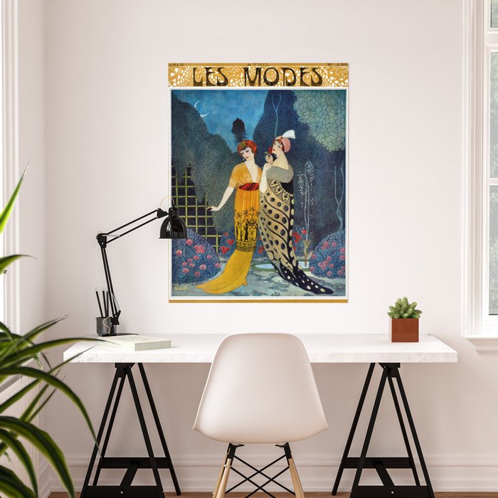 Les Modes, Art Deco Women in Poiret Evening Wear Roaring Twenties portrait  painting - George Barbier Poster