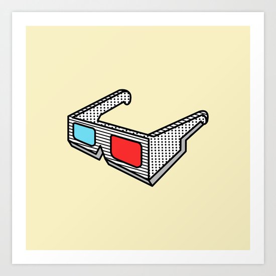 3d glasses Art Print