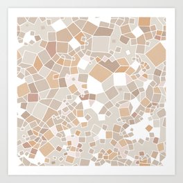 Abstract geometric field map pattern  4. neutrals Art Print