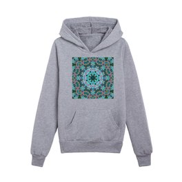 KALEIDOSCOPE ABSTRACT LILIES 2 FLOWERS 2 Kids Pullover Hoodies