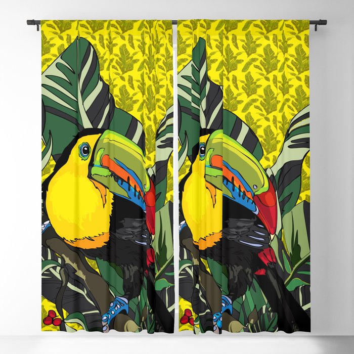 bird toucan Blackout Curtain