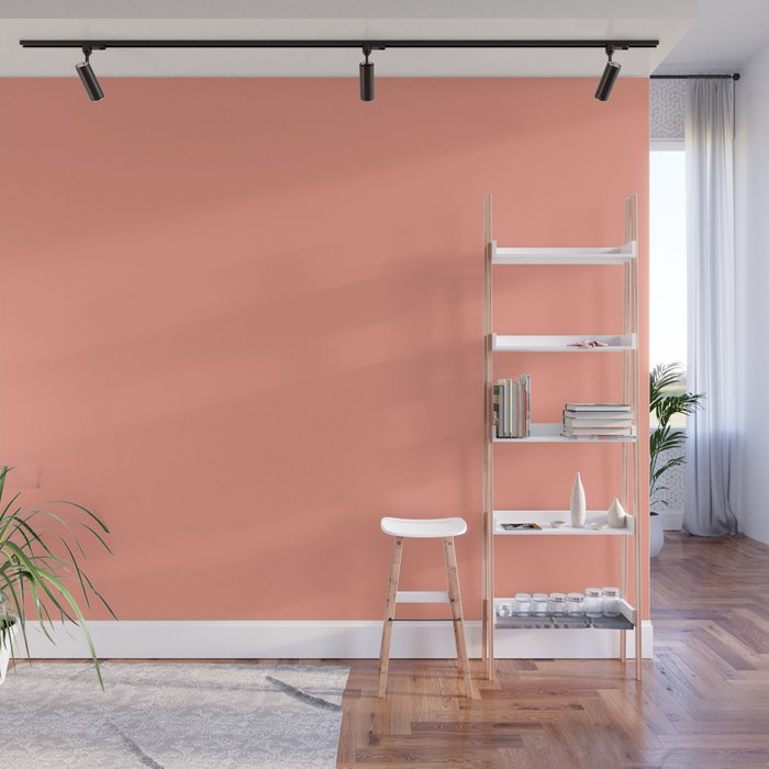 From The Crayon Box Vivid Tangerine - Pastel Orange - Peach Solid Color Accent Shade Hue / All One Wall Mural