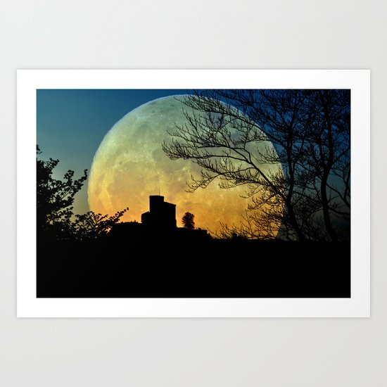 Fullmoon castle Art Print
