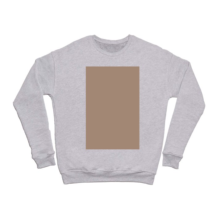 Medium Beige Brown Solid Color Pairs PPG Cocoloco PPG1079-5 - All One Single Shade Hue Colour Crewneck Sweatshirt