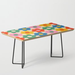 Little Flowers Colorful Floral Pattern in Rainbow Pop Colors 3 Coffee Table