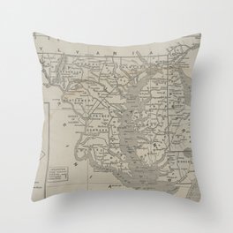Vintage Map of Maryland (1845) Throw Pillow