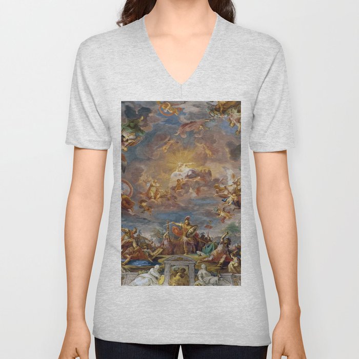 Ceiling in the Villa Borghese, Rome. The Apotheosis of Romulus by Mariano Rossi V Neck T Shirt