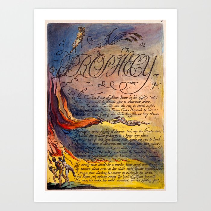 Art from "America: A Prophecy" by William Blake (1793) Art Print