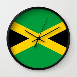 Jamaican Flag Wall Clock | Digital, Texture, Rastafarian, Yellow, Graphicdesign, Jamaica, Worldflags, Rasta, Jamaicanpride, Black 