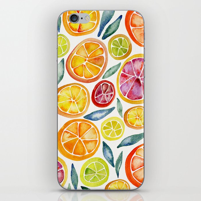 Sliced Citrus Watercolor iPhone Skin
