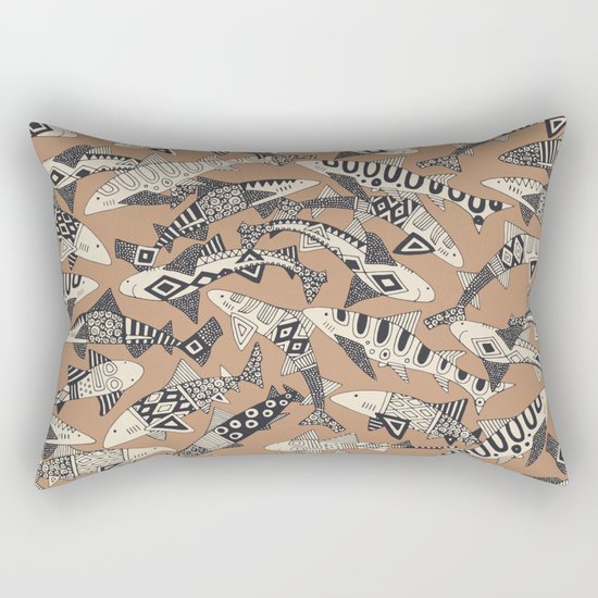 shark party biscuit Rectangular Pillow