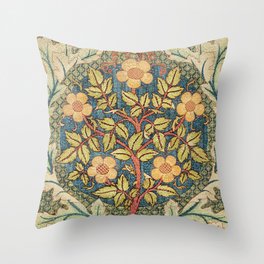 Rose Wreath – William Morris Throw Pillow